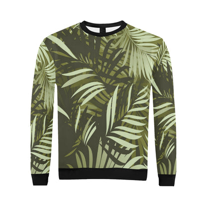 Palm Leaves Pattern Print Design PL05 Men Long Sleeve Sweatshirt