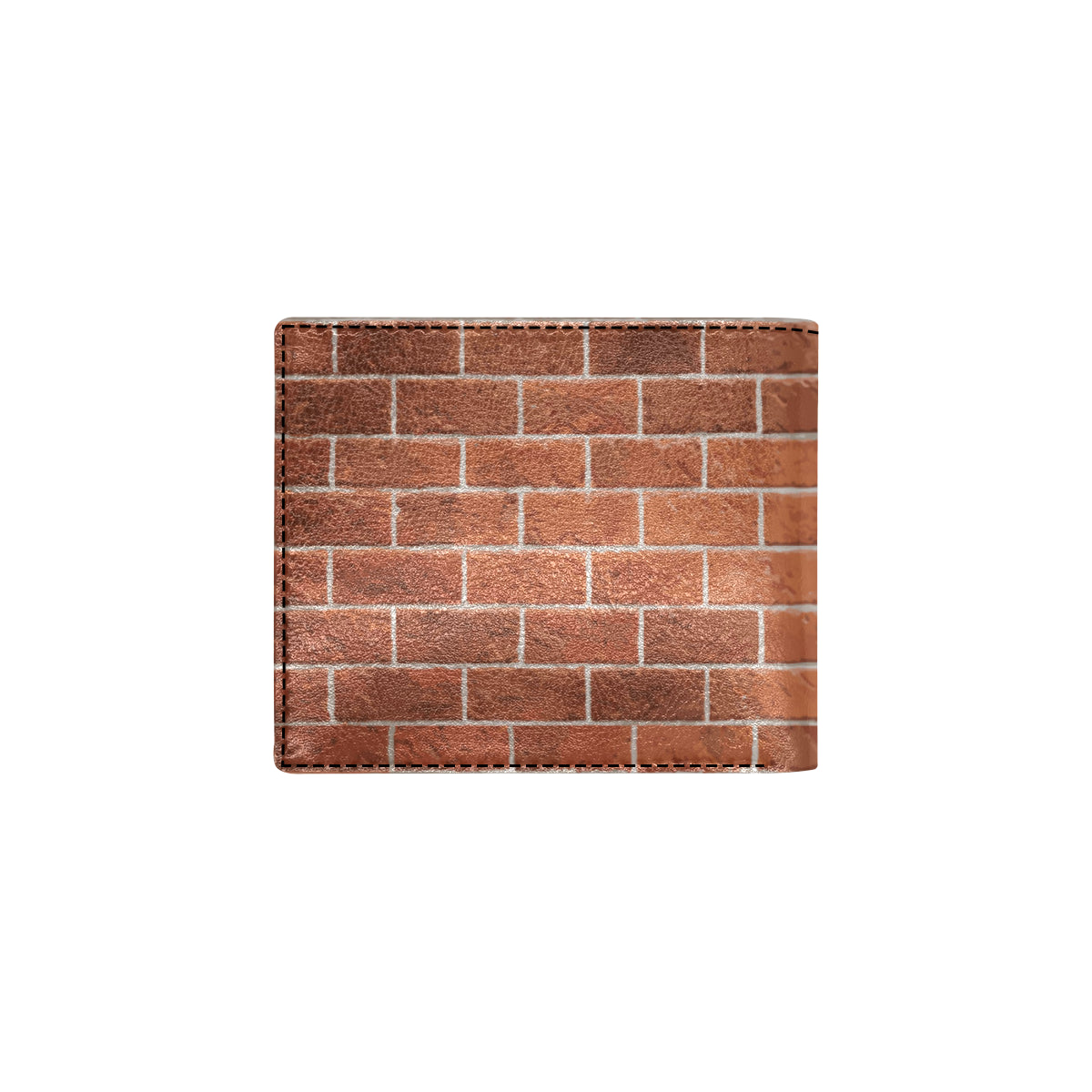 Brick Brown Pattern Print Design 02 Men's ID Card Wallet