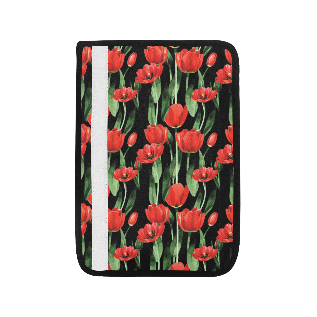 Tulip Red Pattern Print Design TP03 Car Seat Belt Cover