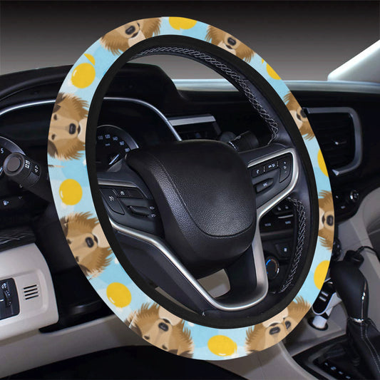 Collies Pattern Print Design 02 Steering Wheel Cover with Elastic Edge