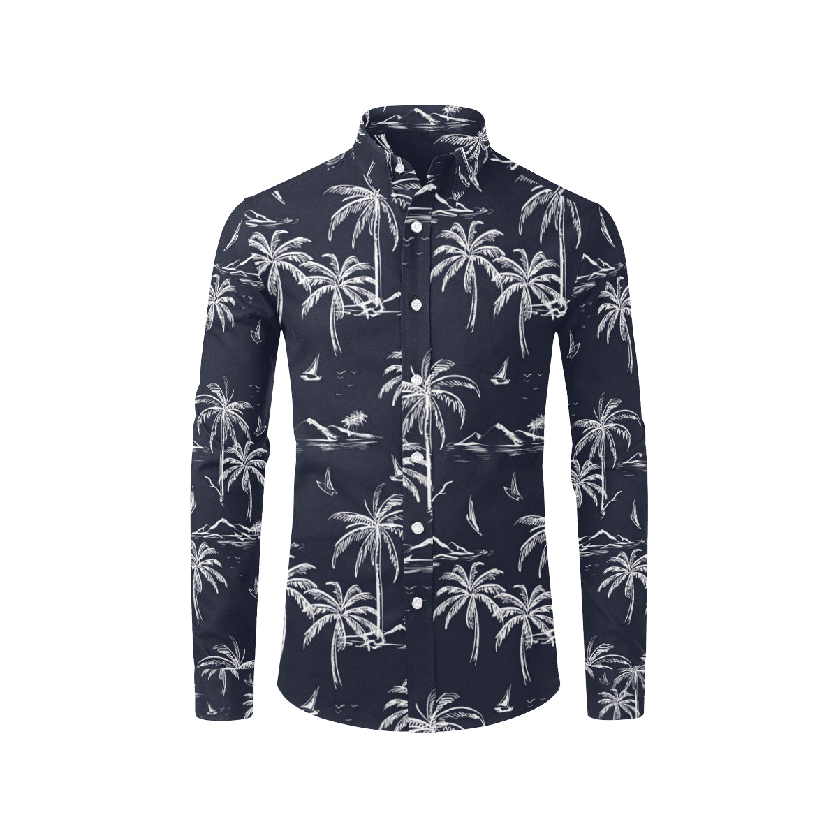 Pacific island Pattern Print Design A02 Men's Long Sleeve Shirt