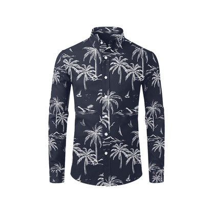Pacific island Pattern Print Design A02 Men's Long Sleeve Shirt