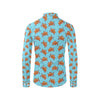 Brow Sea Turtle Print Pattern Men's Long Sleeve Shirt