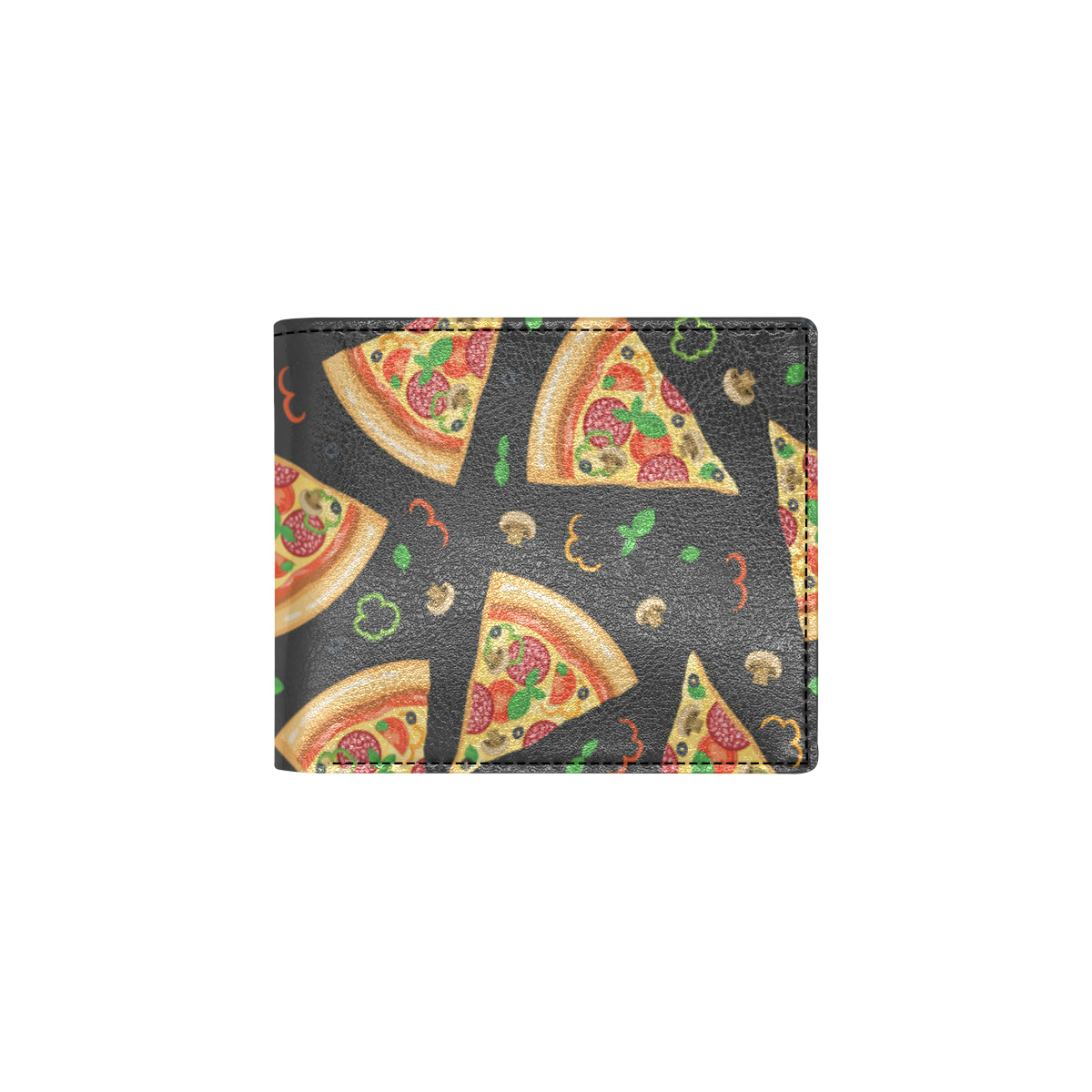 Pizza Pattern Print Design A02 Men's ID Card Wallet