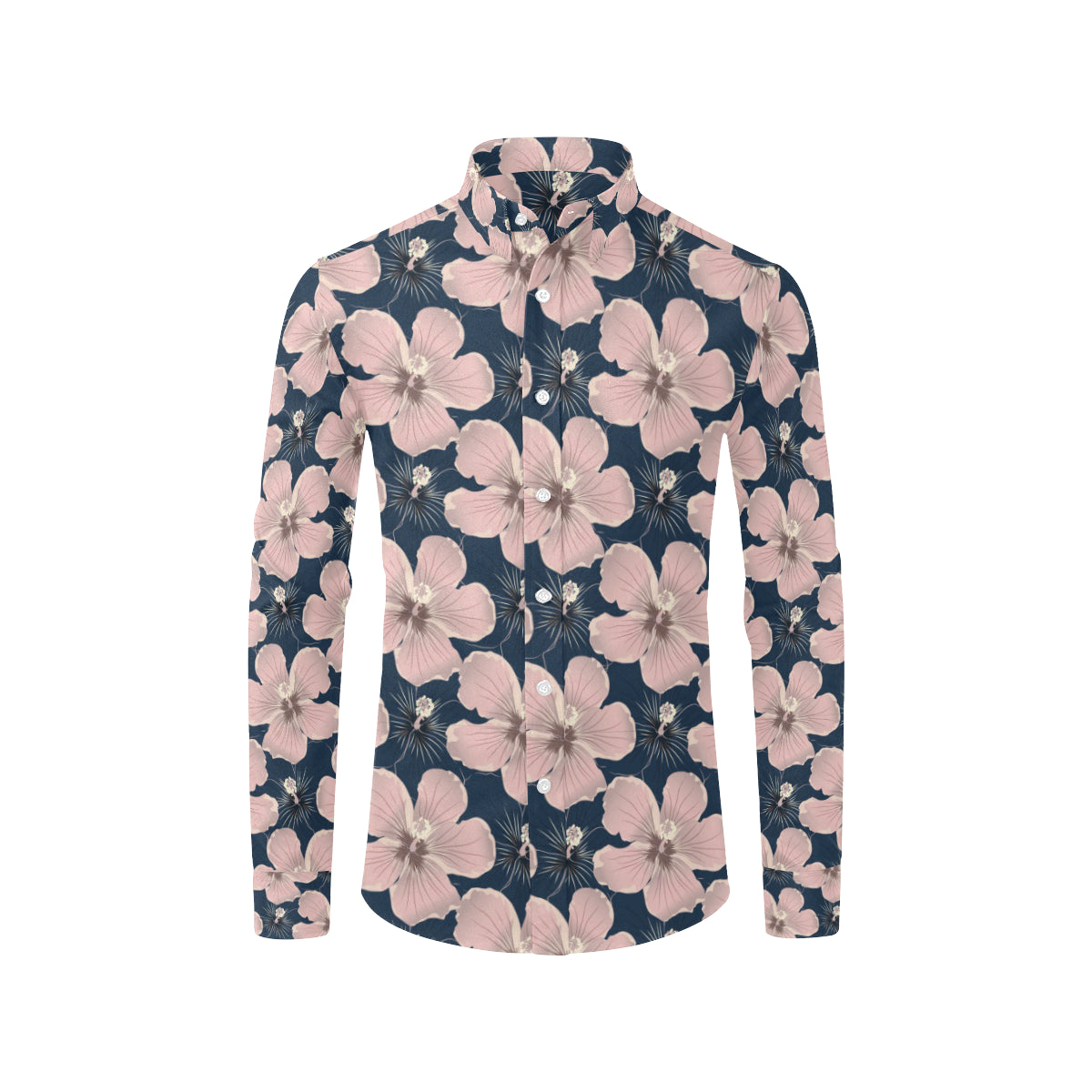 Plumeria Pattern Print Design PM018 Men's Long Sleeve Shirt