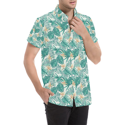 Bird Of Paradise Pattern Print Design 05 Men's Short Sleeve Button Up Shirt