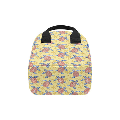 Sea Turtle Pattern Print Design T06 Insulated Lunch Bag
