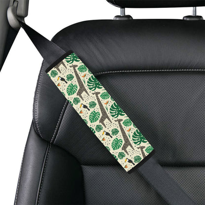 Rainforest Giraffe Pattern Print Design A02 Car Seat Belt Cover