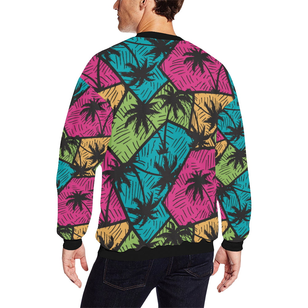 Palm Tree Pattern Print Design PT09 Men Long Sleeve Sweatshirt