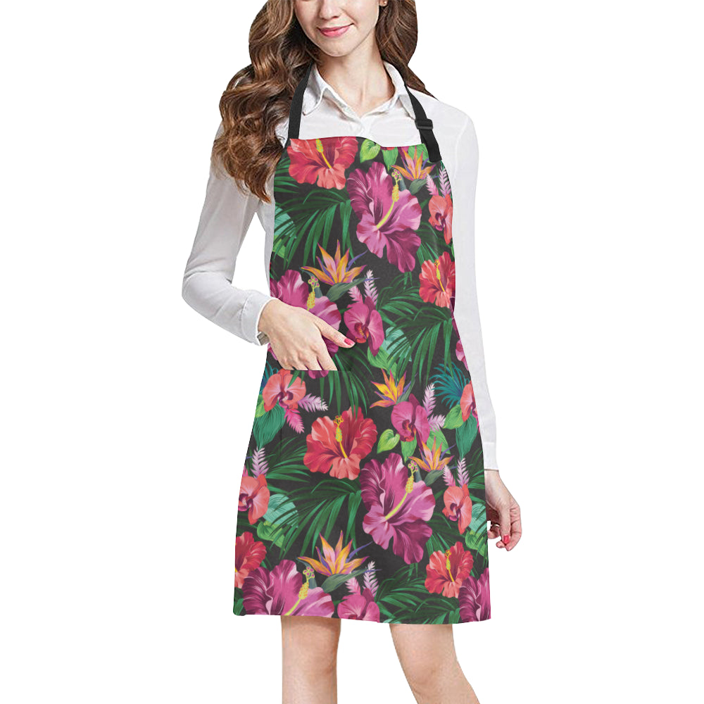 Hawaiian Flower Hibiscus tropical Apron with Pocket