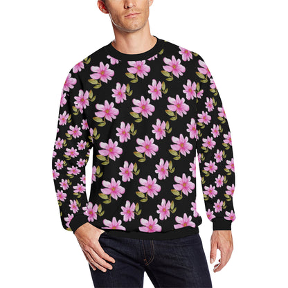 Magnolia Pattern Print Design MAG06 Men Long Sleeve Sweatshirt