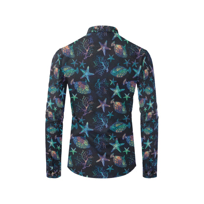 Starfish Pattern Print Design 01 Men's Long Sleeve Shirt
