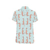 SeaHorse Pattern Print Design 01 Men's Short Sleeve Button Up Shirt