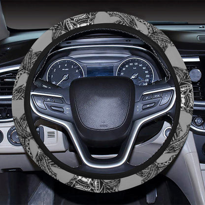 Bat Pattern Print Design 04 Steering Wheel Cover with Elastic Edge