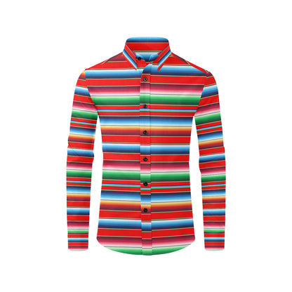 Serape Print Men's Long Sleeve Shirt
