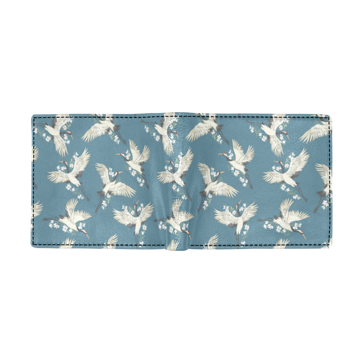 Crane Pattern Print Design 02 Men's ID Card Wallet