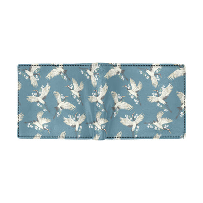 Crane Pattern Print Design 02 Men's ID Card Wallet