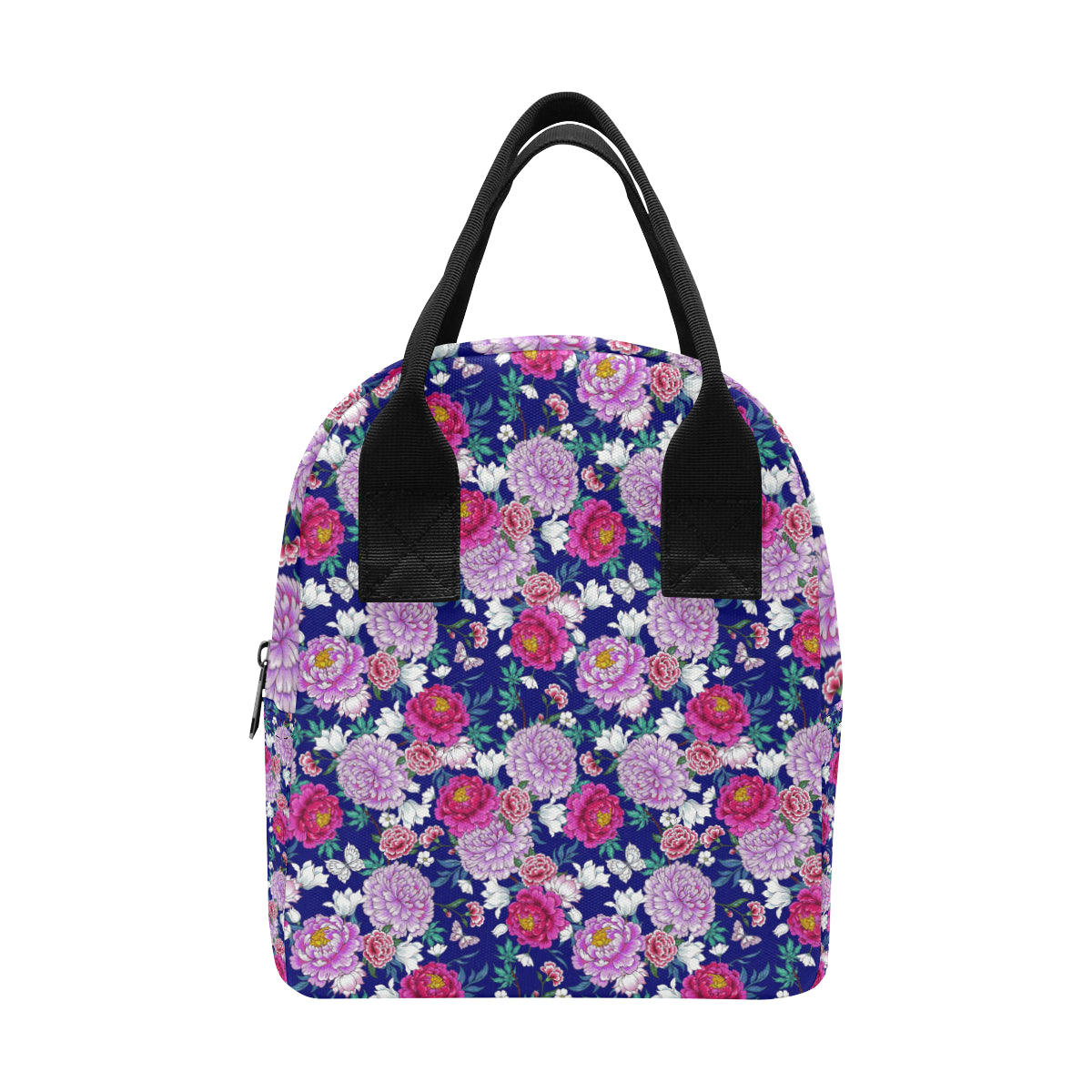 Dahlia Pattern Print Design DH013 Insulated Lunch Bag