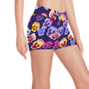 Pansy Pattern Print Design PS04 Yoga Shorts