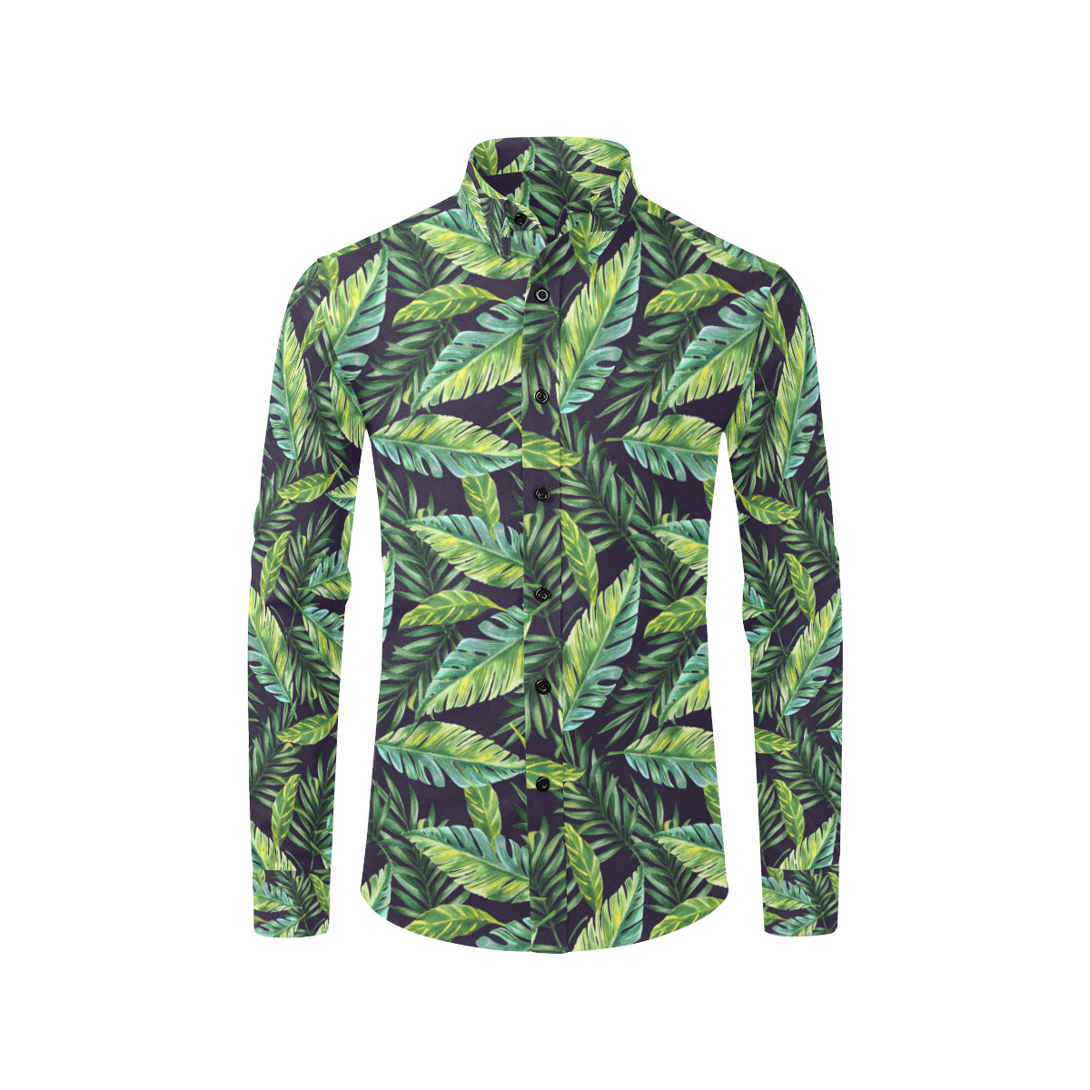 Tropical Flower Pattern Print Design TF06 Men's Long Sleeve Shirt