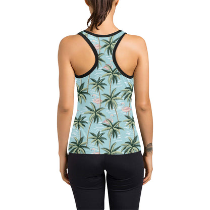 Palm Tree Pattern Print Design PT05 Women's Racerback Tank Top