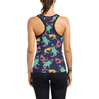 Shark Bite Pattern Women's Racerback Tank Top