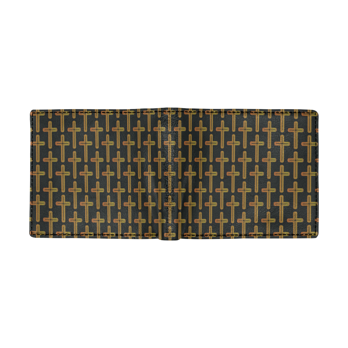 Cross Pattern Print Design 02 Men's ID Card Wallet
