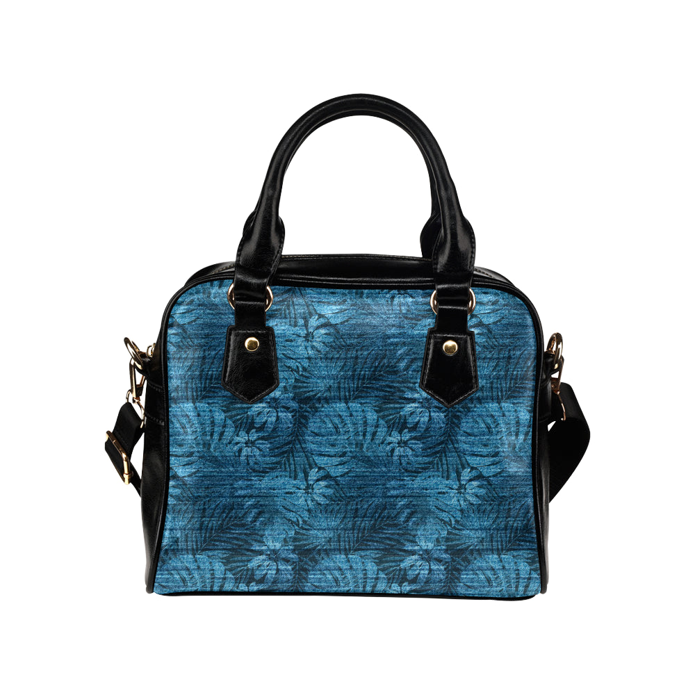 Jean Tropical Pattern Print Design 04 Shoulder Handbag
