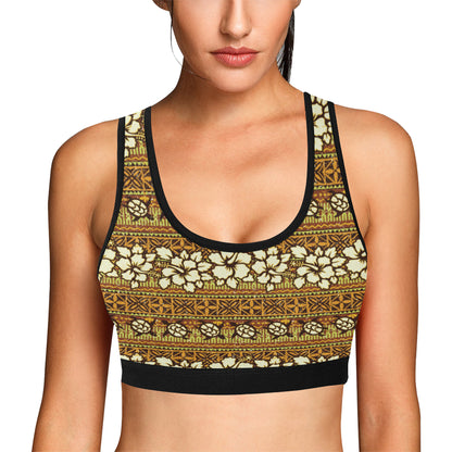 Hawaiian Themed Pattern Print Design H015 Sports Bra