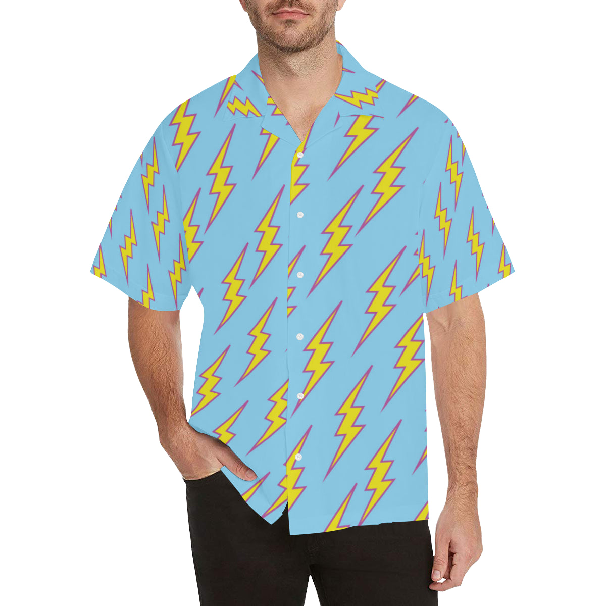 Lightning Thunder Pattern Print Design 02 Men's Hawaiian Shirt