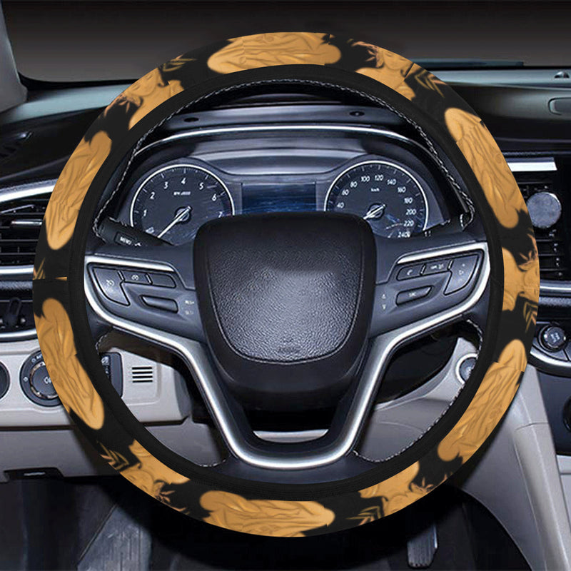 Buddha Pattern Print Design 01 Steering Wheel Cover with Elastic Edge