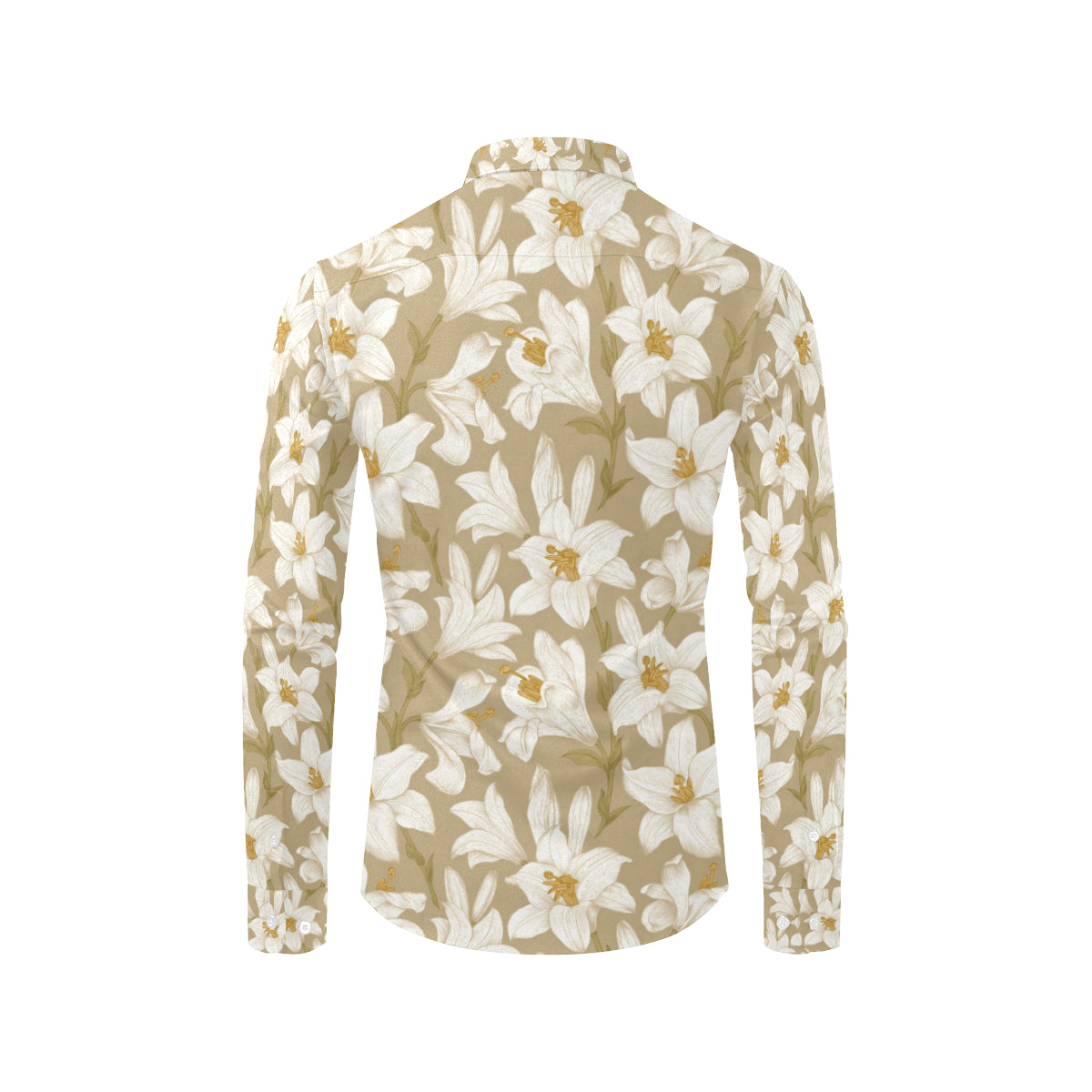 Lily Pattern Print Design LY07 Men's Long Sleeve Shirt