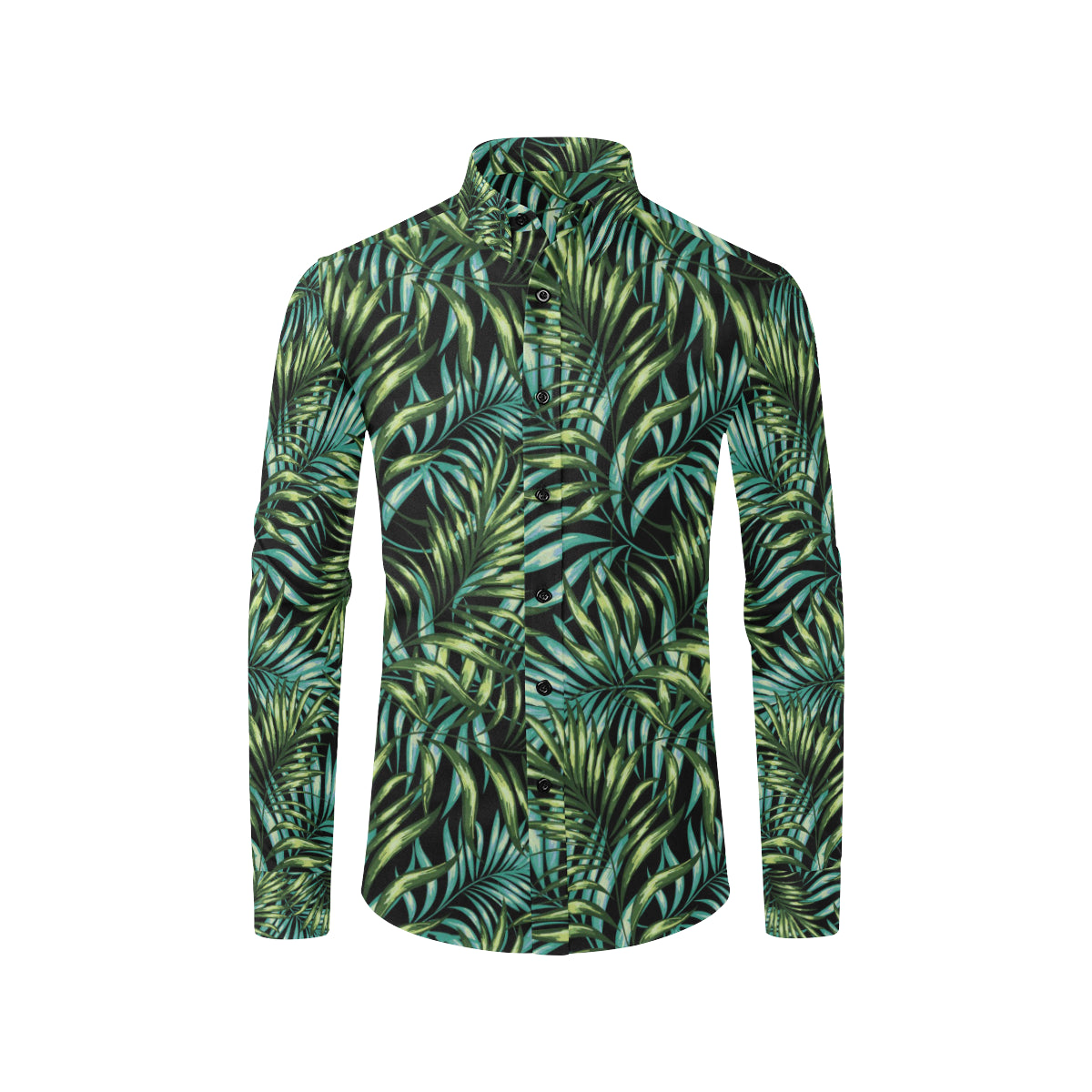 Tropical Flower Pattern Print Design TF08 Men's Long Sleeve Shirt