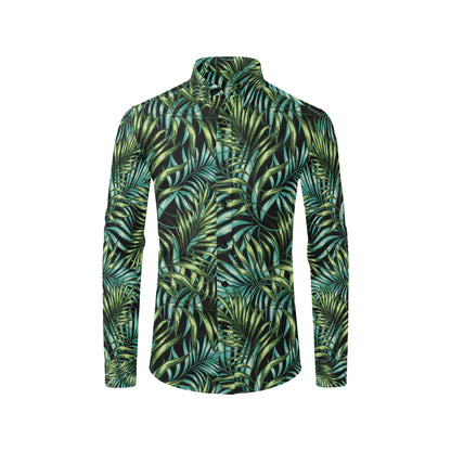 Tropical Flower Pattern Print Design TF08 Men's Long Sleeve Shirt
