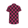 Buffalo check Pink Pattern Print Design 01 Men's Short Sleeve Button Up Shirt