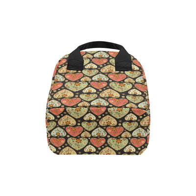 Heart Boho Pattern Print Design HE04 Insulated Lunch Bag