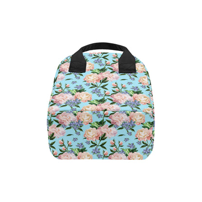 Peony Pattern Print Design PE02 Insulated Lunch Bag