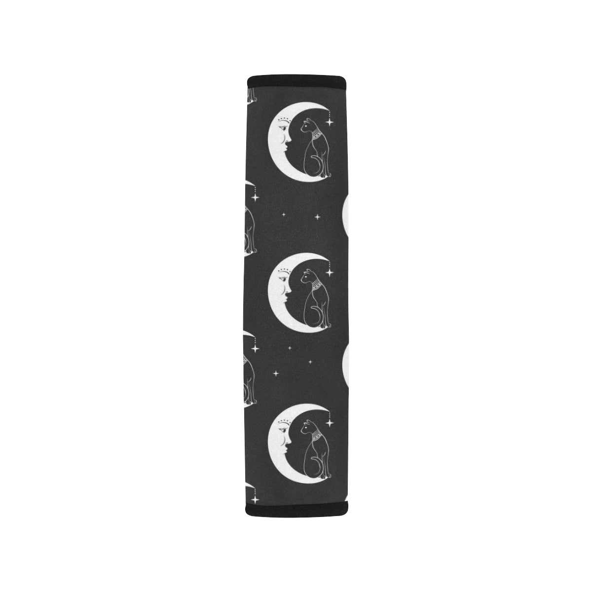 Moon with Cat Pattern Print Design 04 Car Seat Belt Cover