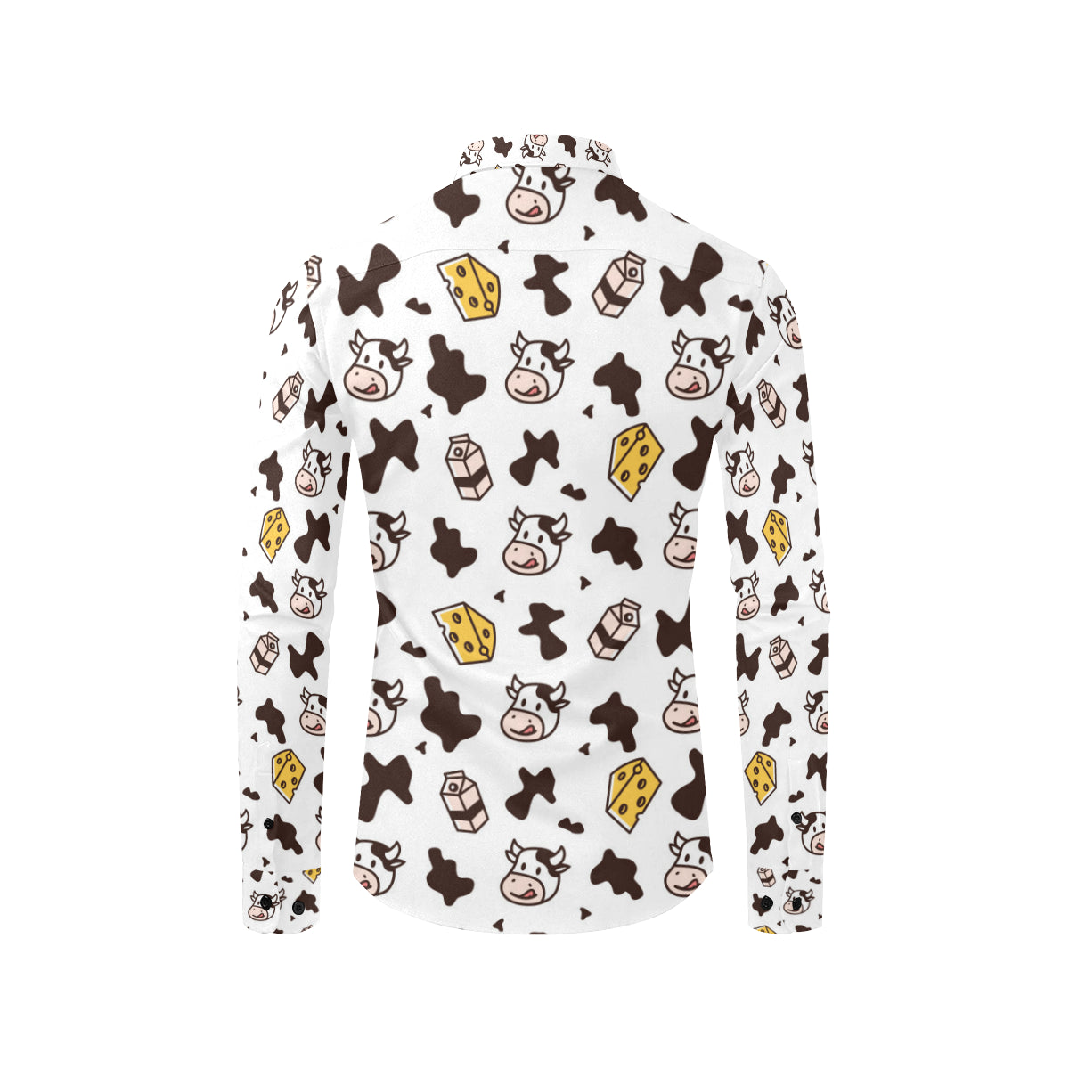Cow Pattern Print Design 06 Men's Long Sleeve Shirt