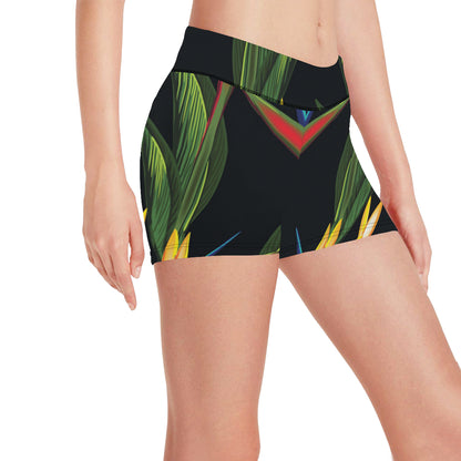 Bird Of Paradise Pattern Print Design BOP012 Yoga Shorts