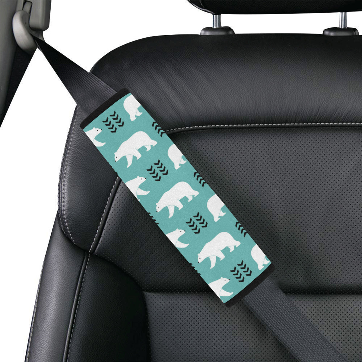 Polar Bear Pattern Print Design A05 Car Seat Belt Cover