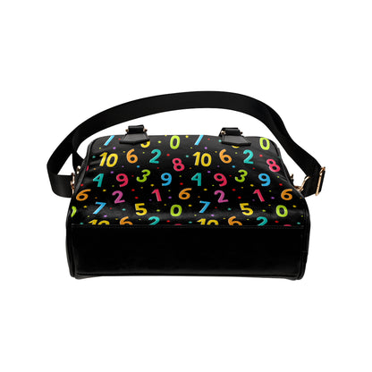 Number Pattern Print Design A04 Shoulder Handbag