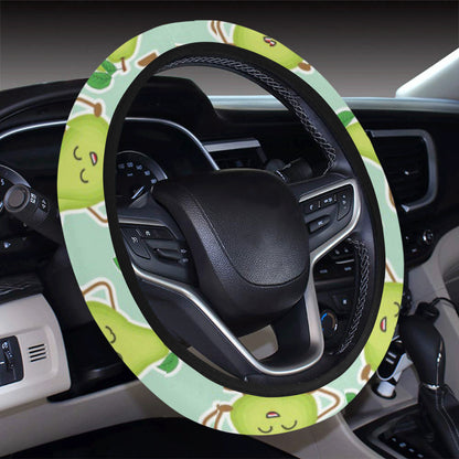 Avocado Pattern Print Design AC011 Steering Wheel Cover with Elastic Edge