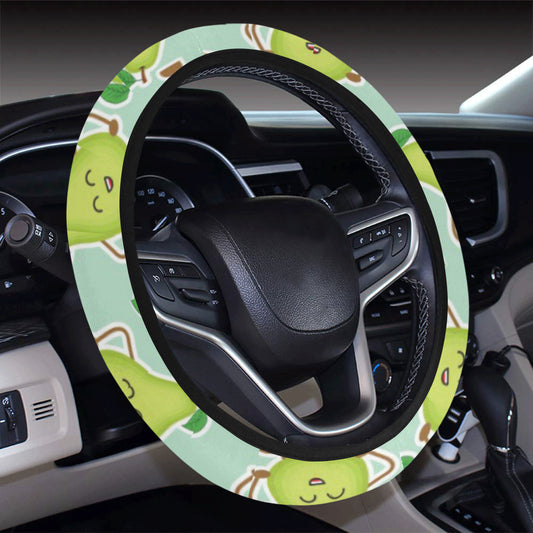 Avocado Pattern Print Design AC011 Steering Wheel Cover with Elastic Edge