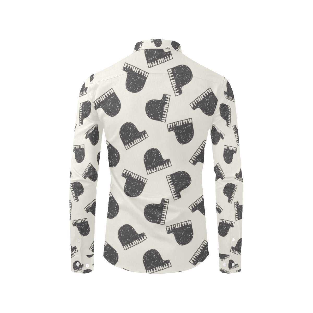 Piano Pattern Print Design 04 Men's Long Sleeve Shirt