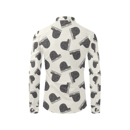 Piano Pattern Print Design 04 Men's Long Sleeve Shirt