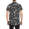 Anchor Black White Men's Short Sleeve Button Up Shirt