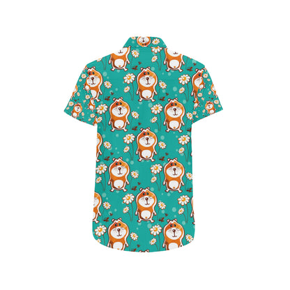 Hamster Pattern Print Design 01 Men's Short Sleeve Button Up Shirt