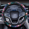 Barracuda with Folwer Pattern Print Design 01 Steering Wheel Cover with Elastic Edge