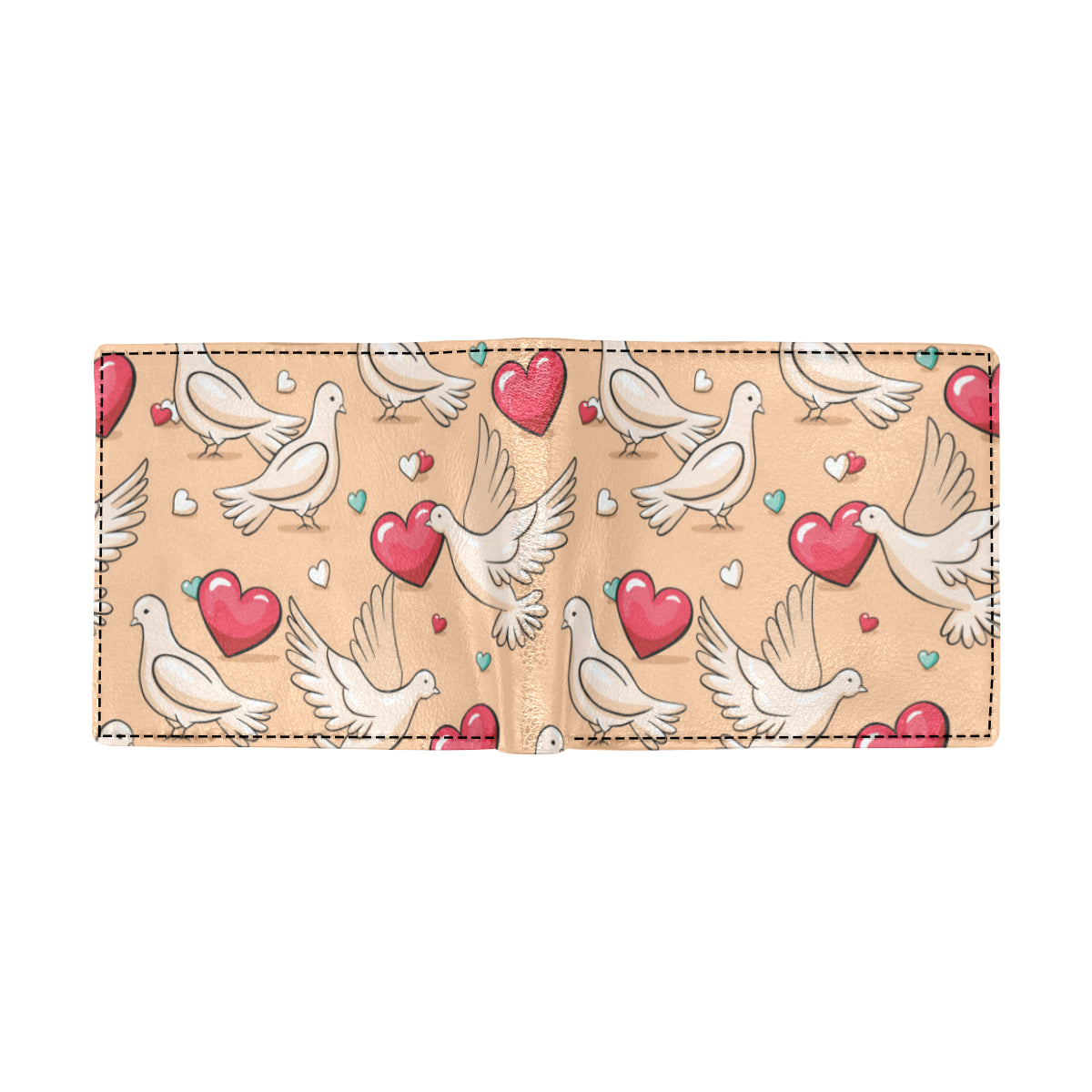 Pigeon Heart Pattern Print Design 04 Men's ID Card Wallet